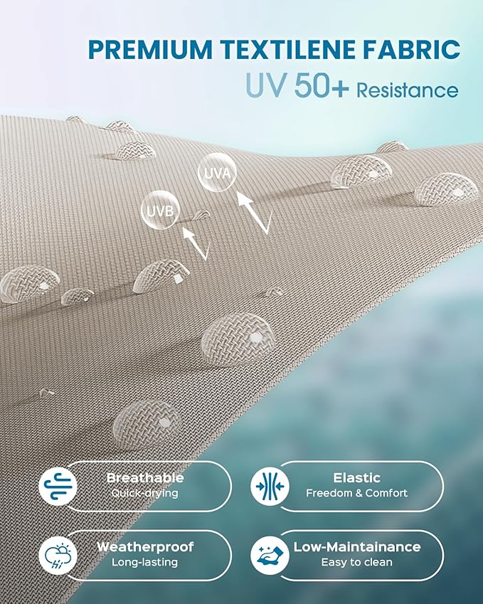 Chaise Lounge Outdoor, Foldable Aluminum Pool Lounge Chairs with 5 Positions Recliner - Free Assembly - Patio Chaise Lounge Chair for Poolside, Beach, Yard (Khaki)