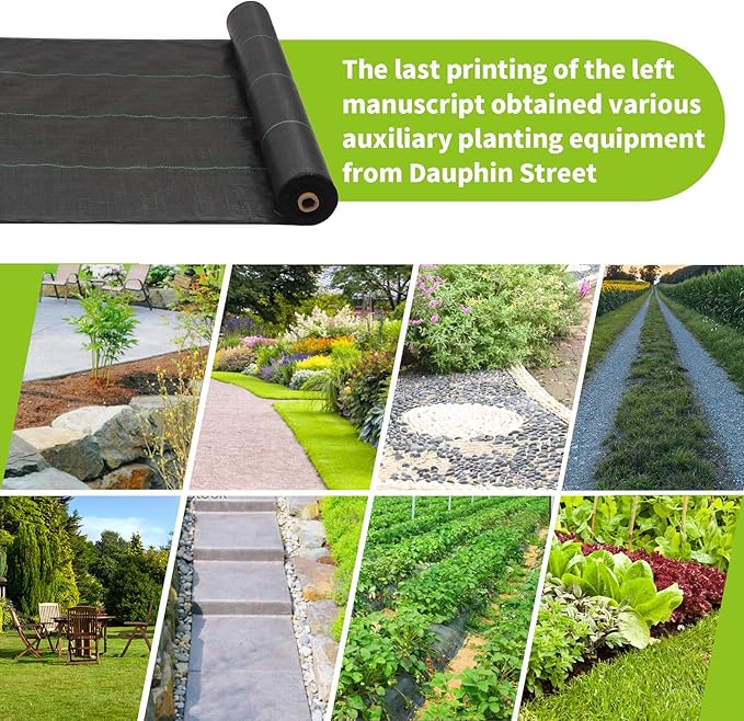 3x100ft 3.2OZ,Weed Barrier Landscape Fabric Heavy Duty, Woven Weed Control Fabric, High Permeability Good for Flower Bed, Geotextile Fabric Underlayment, Driveway (6.5ft*32ft)