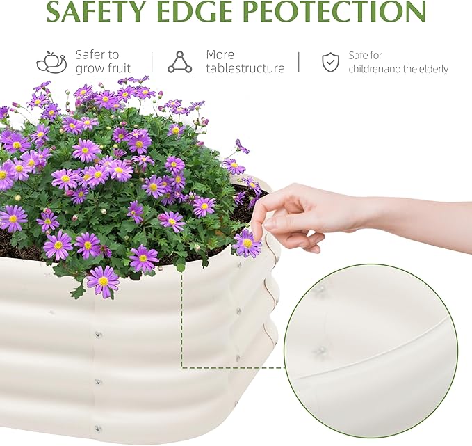 2-Pack 2x1ft Galvanized Raised Garden Bed, Outdoor Planter Bed, Metal Planter Box for Gardening and Planting