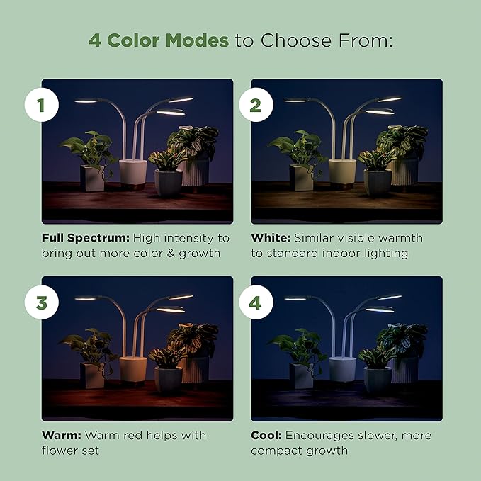 AeroGarden Trio Grow Light for Indoor Plants, Grow Live Plants Anywhere in The Home, Adjustable Light Modes, Black