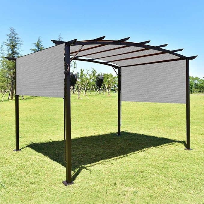 Eden's Decor Straight Flat-Edged Sun Shade Sail Rectangular 18' x 20' Grey UV-Blocking Outdoor Canopy Fabric Cloth Awning for Pergola Patio Garden Backyard Custom Size
