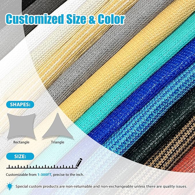 Amagenix Sun Shade Sail 9'X12'X15' Curved Edge Outdoor Shade Canopy Turquoise Mixed Breathable 95% UV Block Shade Cloth for Patio Garden Backyard (We Make Custom Size)