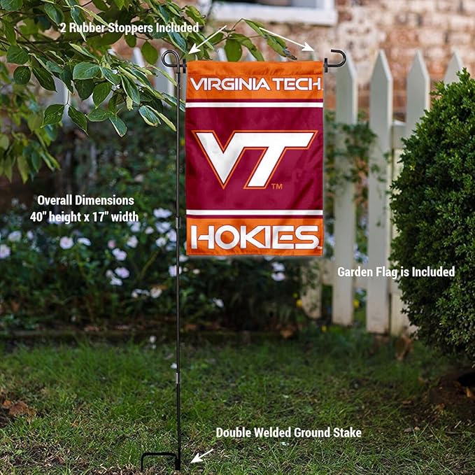 College Flags & Banners Co. Virginia Tech Hokies Garden Flag with Stand Holder