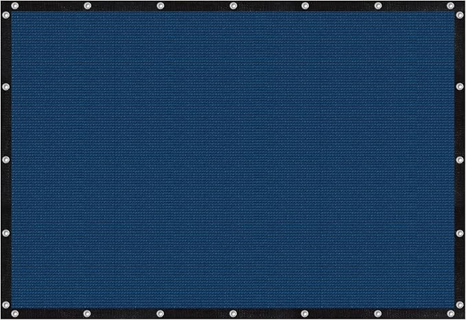 VICLLAX Shade Fabric Sun Shade Cloth with Every 2 FT Grommets for Patio Garden Pergola Cover Canopy 9x11 FT, Dark Blue