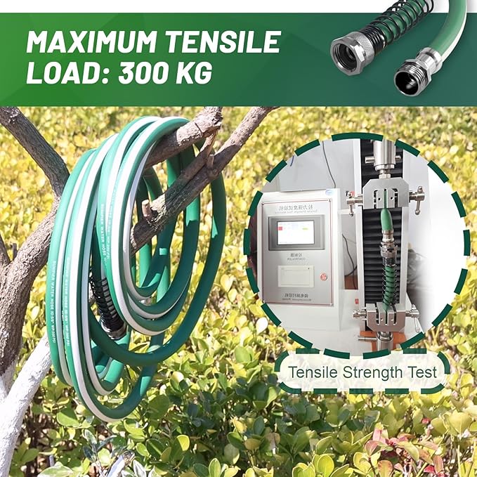 Heavy Duty Garden Hose 25 ft 50 ft 100 ft – Outdoor Hybird Water Hose with Solid Fitting - Flexible, Kinkless, Lightweight Garden Hose for Lawn Watering, Car Washing - Burst 500 Psi (25 ft)