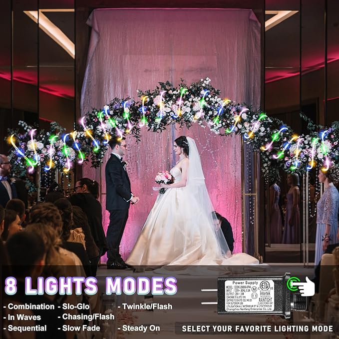 Easter Lights, 100FT 300 LED Rope Lights Outdoor, Plug in String Lights with Waterproof 8 Modes, Connectable Twinkle Light for Indoor House Patio Garden Party Decorations, Pastel Multicolor