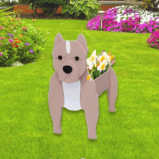 Bulldog Dog Planter Plant Pots,Cute Garden Dog Flower Planter,Dog Planters Birthday Gifts for Women,Office,Indoor/Outdoor Decor（9.45 * 7.32 * 13.5in）
