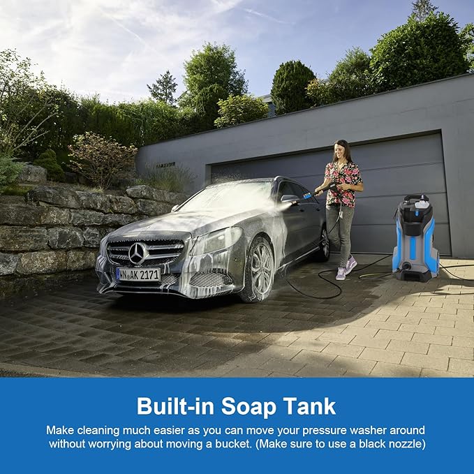 Electric Pressure Washer 5000PSI 4.0GPM Power Washers with M22-14mm Pressure Hose 33FT, Power Sprayers High Pressure with 1/4" QC Compatible Surface Cleaner for Home Cars Driveways, Blue