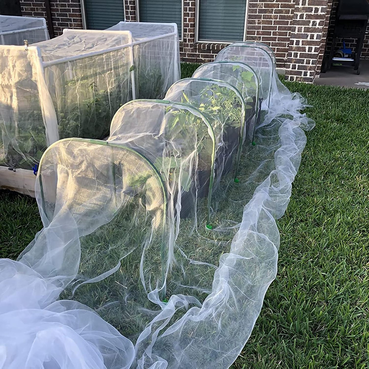 Garden Hoops Grow Tunnel for Raised Beds, 6 Sets 25.6" x 31.5" Rust-Proof Steel Greenhouse Hoops, Plant Support Garden Stakes Frame for Garden Fabric, Row Cover, Garden Netting