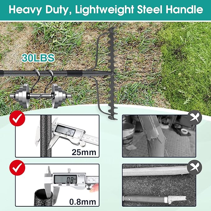 Garden Rake:63 Inch Metal Garden Leaf Rake with 17 Tines, Heavy Duty Bow Rakes for Lawn Yard Leaves Debris Mulch Gravel Thatch Clean,Lawn Care Gardening Landscaping