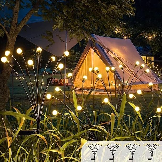 Solar Outdoor Decor - 4 Pack 40 LED Lights, Waterproof, Warm White (4 pack-40 LEDs)