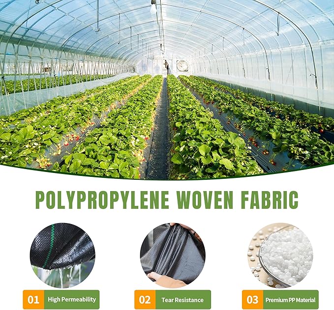 6ftx300ft Weed Barrier Landscape Fabric Heavy Duty, Premiun 2.4OZ Garden Geotextile Fabric, Outdoor Weed Blocker Landscaping Fabric, for Driveway Mats, Erosion Control, Ground Cover Weed Barrier