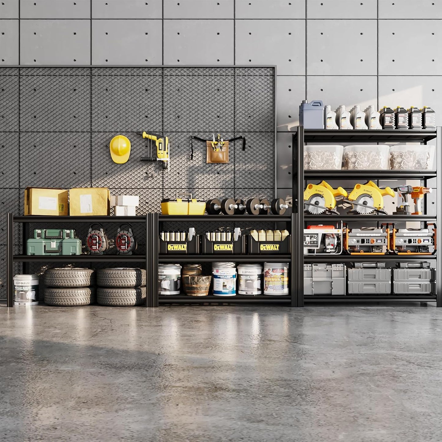 5-Tier 47" W x 17.75" D x 72" H Garage Shelving 3000LBS Storage Shelves Heavy Duty Metal Shelf Unit Adjustable Basement Industrial Storage Racks