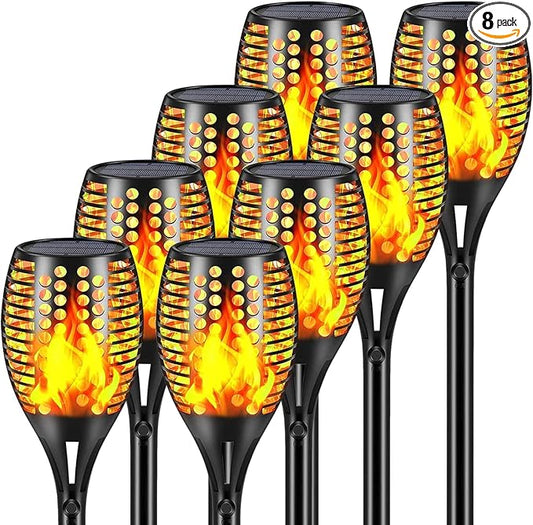 Aityvert Upgraded Large Solar Torch Lights, 43" Waterproof Outdoor 96 LED Dancing Flames Lights, Flickering Flames Garden Lights, Auto On/Off Landscape Decoration Pathway Patio Driveway Lighting (8)