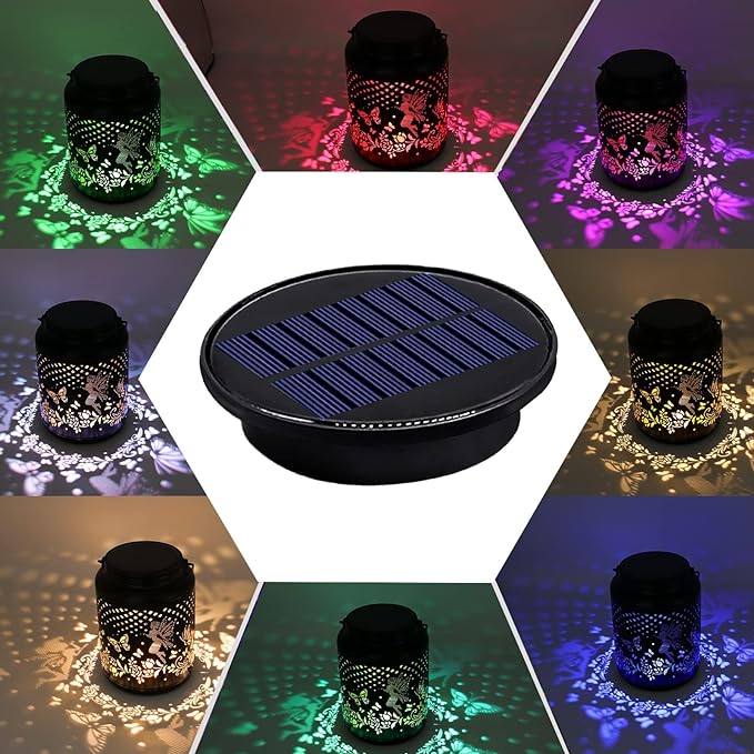 4 Packs 8 Color Solar Lights Replacement Top(Top Size 3.74 inch,Bottom Size 2.83 inch),Garden Gift Garden Decor,Replacement Solar Light Parts,Solar Lanterns Outdoor Hanging Waterproof Decoration