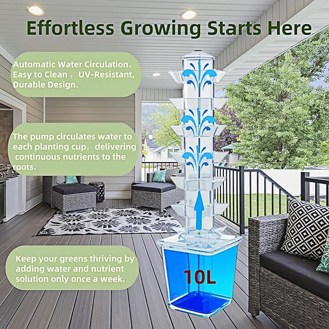 Hydroponic Growing System Kit – Indoor Vertical Hydroponic Garden Tower, 35 Planting Pods，Indoor Herb Garden,Lettuce Vegetables Hydroponic Growing Kit