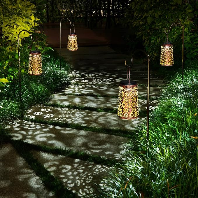Classic Retro Solar Decorative Outdoor Lanterns for Garden, Porch, Pathway, Deck, Pool, and Balcony Decoration, Waterproof Hanging Solar LED Lights ,Warm and Cool Light as Gifts for Elders
