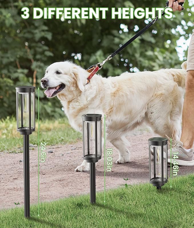 Bright Solar Pathway Lights Outdoor, 8 Pack Solar Garden Lights for Outside Waterproof IP65, Auto On/Off Outdoor Light for Yard Garden Lawn Walkway Driveway Landscape Lighting