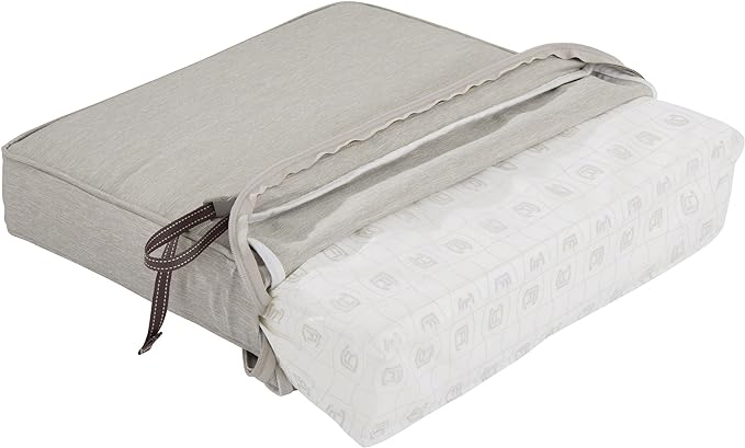 Classic Accessories Montlake Water-Resistant 21 x 20 x 4 Inch Patio Lounge Back Cushion, Heather Grey, Outdoor Loveseat Cushions