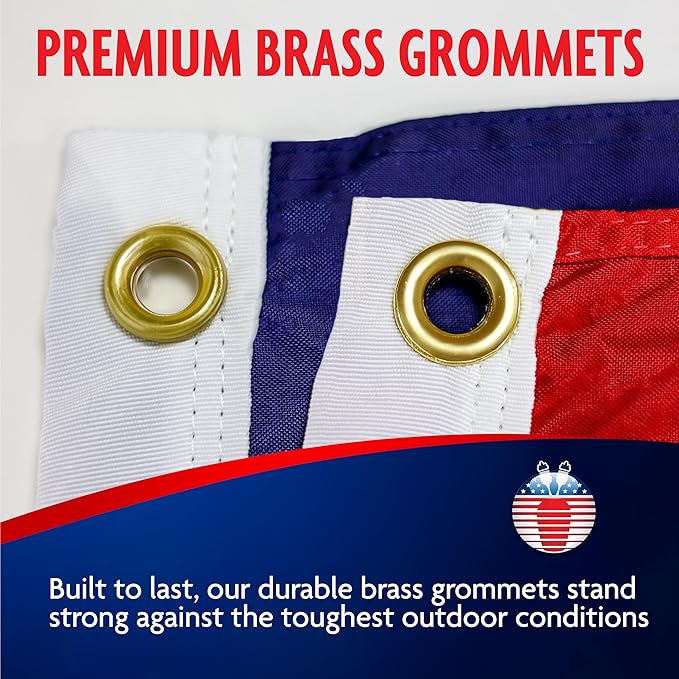 Carrot-Top Patriarch Polyester American Flag for Outside & Inside 5x8 - US Flag, Outdoor, United States Flag Made in USA, Heavy Duty w/Brass Grommets