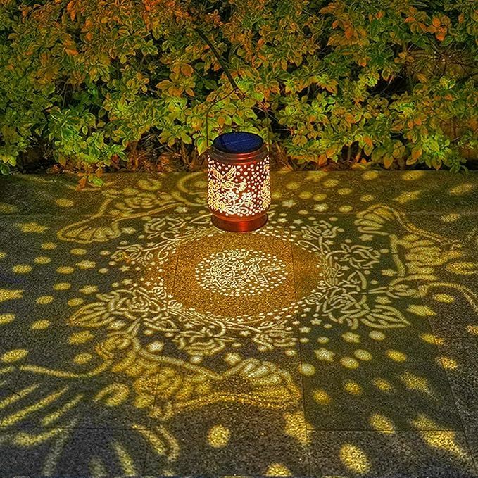 Hummingbird Solar Lanterns Outdoor Waterproof Large Metal Hanging Lantern with 2000mAh Battery, Solar-Powered Garden Lights Decor for Yard, Patio, Backyard - Birthday Gift for Women, Mom, Grandma