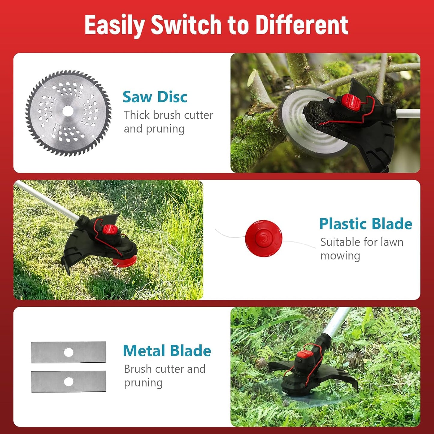 ALSO GO 20V Weed Wacker Cordless, 14" Weed Eater Battery Powered, 500W Brushless Motor, 4.0Ah Battery, 18000RPM, Lightweight Lawn Edger Grass Trimmer for Lawn Garden Yard