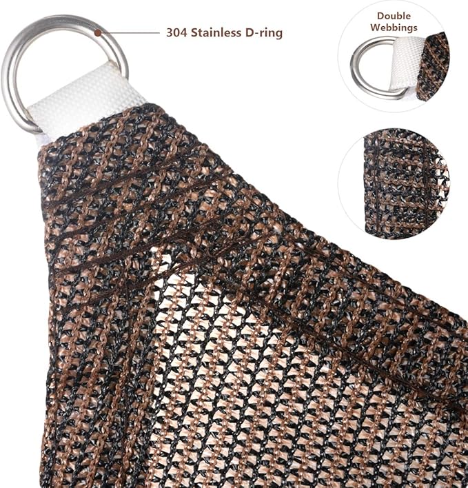 Eden's Decor Straight Flat-Edged Sun Shade Sail Rectangular 5' x 20' Brown UV-Blocking Outdoor Canopy Fabric Cloth Awning for Pergola Patio Garden Backyard Custom Size