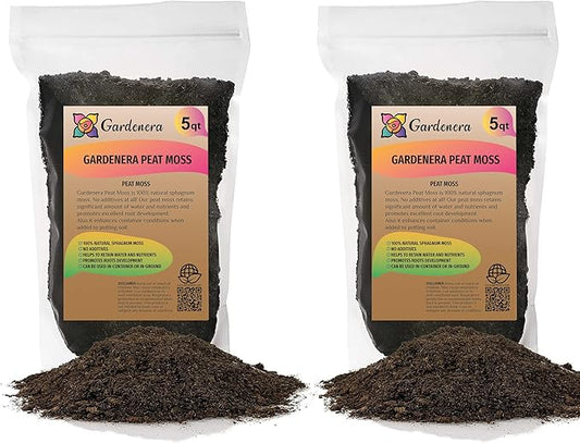Premium Natural Sphagnum Peat Moss - Gardening Soil Amendment and Carnivorous Plant Soil Media by Gardenera (10 Quart)