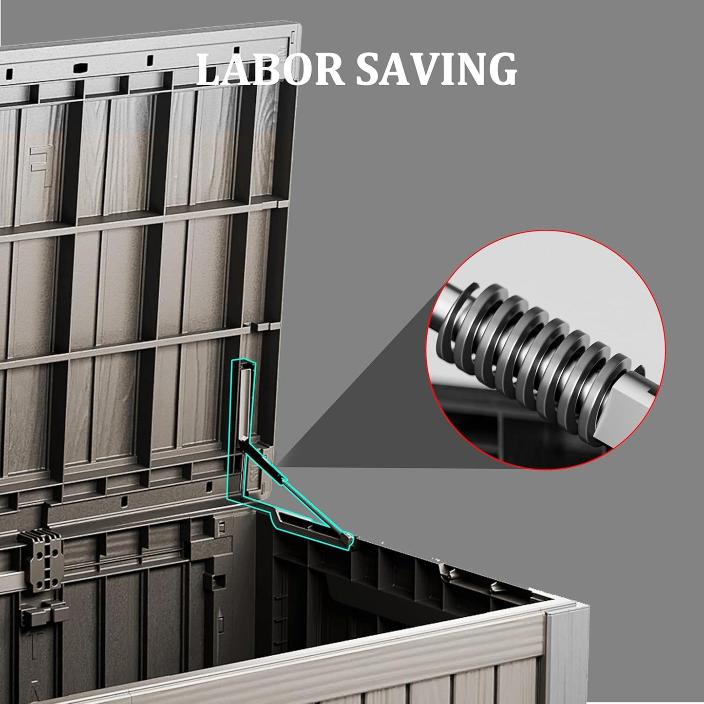 150 Gallon Waterproof Large Resin Deck Box Indoor/Outdoor Lockable Storage Container and Seating for Garden, Pool, and Patio (150 Gallon, Grey)