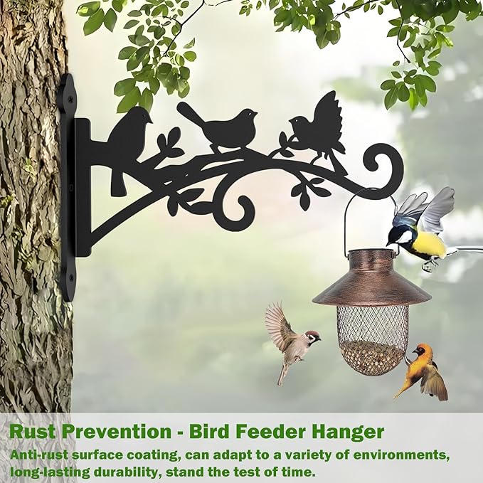 4 Pack Wall Plant Hanger,9 in Heavy Duty Hanging Plant Bracket,Metal Plant Hooks for Outdoor or Indo or Hanging Flower Baskets,Solar Lanterns,Bird Feeder