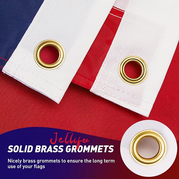 American Flag 1x1.5 Outdoor, 1x1.5 Flags Outside, All Weather US Flags with Embroidered Stars Sewn Stripes Brass Grommets, Vivid Color, Polyester USA Flag for Outdoor Indoor (1 by1.5 Foot)