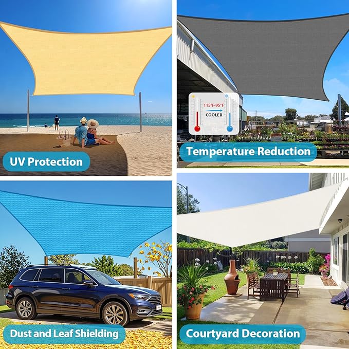 Amagenix Sun Shade Sail 5'X7' Curved Edge Outdoor Shade Canopy Dark Grey Breathable 95% UV Block Shade Cloth for Patio Garden Backyard (We Make Custom Size)