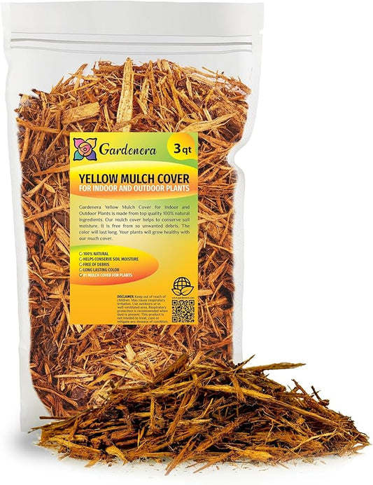 Yellow Mulch - Create a Polished and Professional Outdoor Space - 3 QUARTS