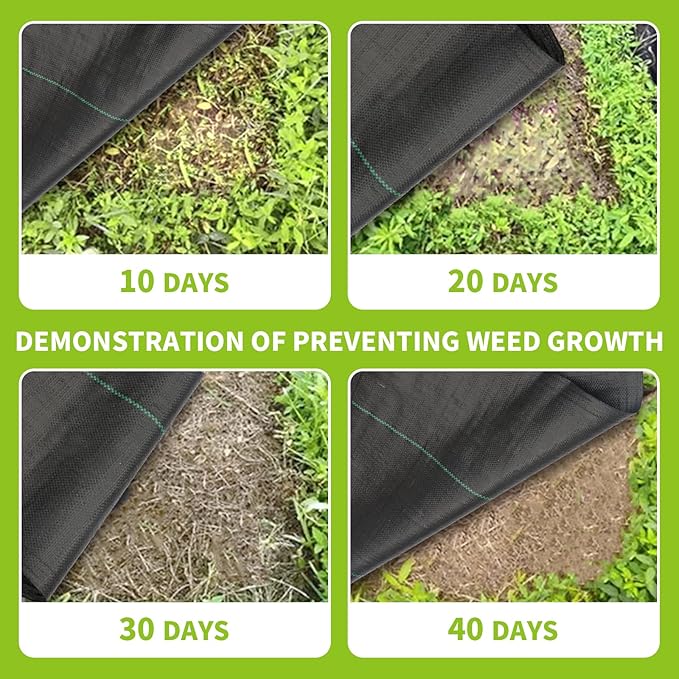 3x100ft 3.2OZ,Weed Barrier Landscape Fabric Heavy Duty, Woven Weed Control Fabric, High Permeability Good for Flower Bed, Geotextile Fabric Underlayment, Driveway (6.5ft*32ft)