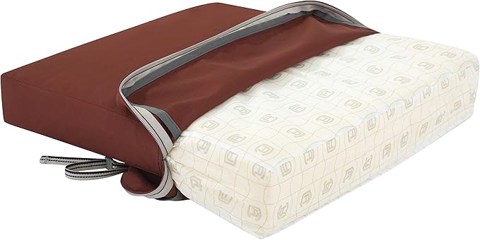 Classic Accessories Ravenna Water-Resistant 21 x 19 x 5 Inch Outdoor Seat Cushion, Durable Patio Furniture Cushion with Straps,Spice, Patio Loveseat Cushion