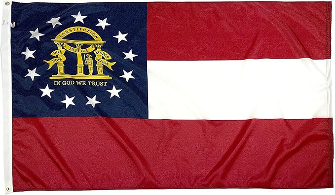 FlagSource Georgia Nylon State Flag, Made in the USA, 4x6'