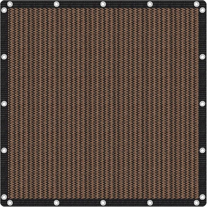 VICLLAX Shade Fabric Sun Shade Cloth with Every 2 FT Grommets for Patio Garden Pergola Cover Canopy 8x9 FT, Mocha