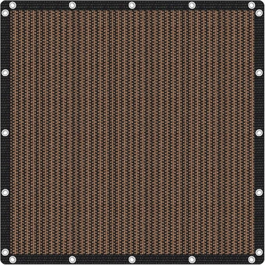 VICLLAX Shade Fabric Sun Shade Cloth with Every 2 FT Grommets for Patio Garden Pergola Cover Canopy 12x24 FT, Mocha