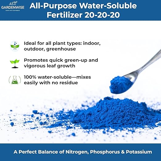 20-20-20 Water-Soluble Fertilizer – Powder for Liquid Plant Food for Indoor & Outdoor Plants, Orchids, Vegetables, Lawns, Flowers – 20 20 20 Fertilizer 3 Quarts (6 lbs)