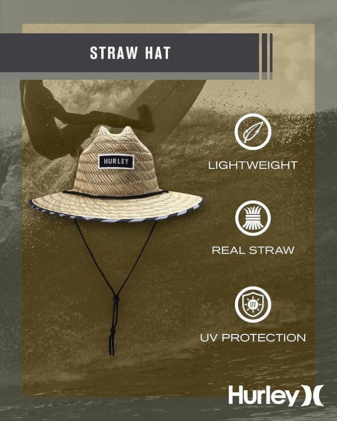 Hurley Men's Straw Hat - Bayside Lifeguard Straw Sun Hat