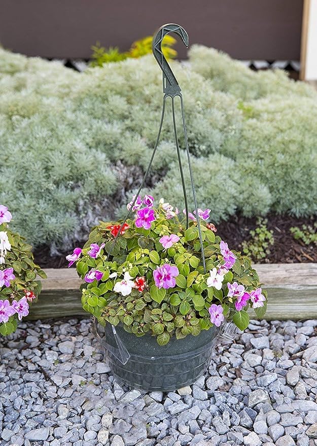 Curtis Wagner Plastics Hanging Basket Drip Pans (5-Pack) | Clear, Round (Diameter = 9" Base, 12" Top, 3.75" Depth) Hanging Plant Tray Saucer with Built-in Hooks & Water Catcher for Indoor & Outdoor