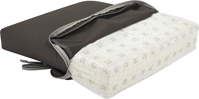Classic Accessories Ravenna Water-Resistant 25 x 25 x 5 Inch Square Patio Seat Cushion Slip Cover & Foam, Dark Taupe, Lounge Chair Cushion