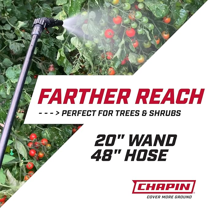 Chapin 60114 Made in USA 4-Gallon Backpack Sprayer with 3-Stage Filtration System Pump Pressured Sprayer, for Spraying Plants, Garden Watering, Lawns, Weeds and Pests, Translucent White