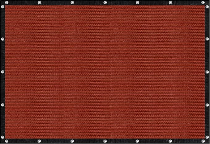 VICLLAX Shade Fabric Sun Shade Cloth with Every 2 FT Grommets for Patio Garden Pergola Cover Canopy 15x18 FT, Rust Red