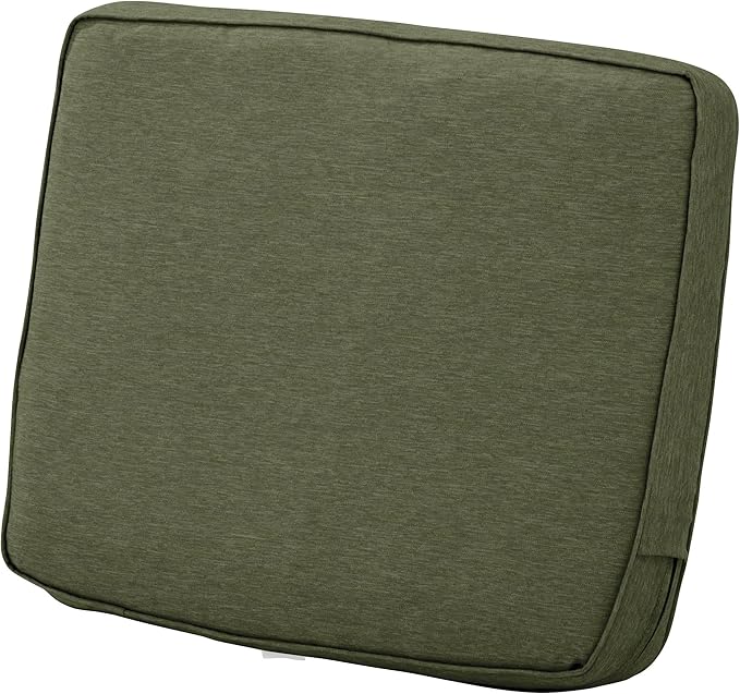 Classic Accessories Montlake Water-Resistant 21 x 20 x 4 Inch Patio Lounge Back Cushion, Heather Fern Green, Outdoor Loveseat Cushions