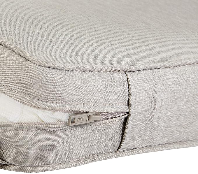 Classic Accessories Montlake Water-Resistant 21 x 22 x 4 Inch Patio Lounge Back Cushion, Heather Grey, Outdoor Loveseat Cushions