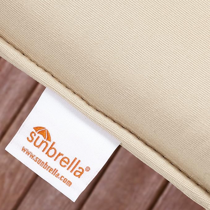 Sorra Home Sunbrella Bristol Square Chair Cushion (Set of 2) - Fade & Water Resistant, Outdoor & Indoor Patio Seat Cushion with Plush Foam - Canvas Teal (20" x 20" x 2.5")
