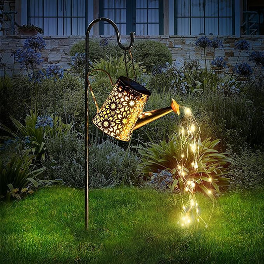 Otdair Solar Lights Outdoor Garden Decor, Metal Daisy Solar Watering Can Lights with 2 Lighting Modes, Outdoor Decorations for Yard, Garden, Patio, Pathway, Christmas, Gift for Mom Grandma
