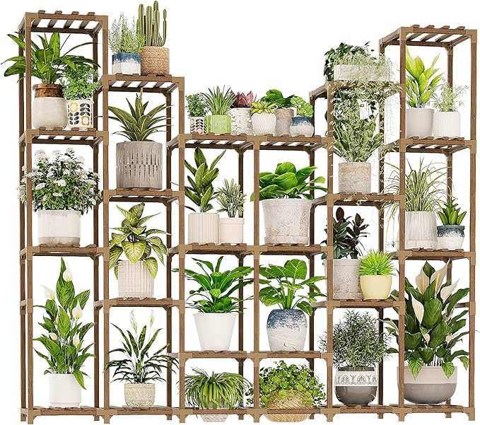 22 Tiers Plant Shelf for Plants Large Indoor Plant Stand Plant Rack Extra Large Wood Plant Stands for Hanging Plant Holder for Patio Balcony Garden