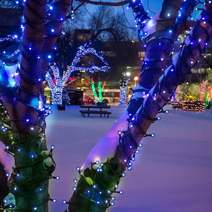 Christmas Lights,100 LED 39FT Outdoor/Indoor Christmas Lights Plug in with 8 Modes & Timer & Memory Function, Waterproof Christmas Lights Outdoor for Holiday Party Christmas Tree Decor